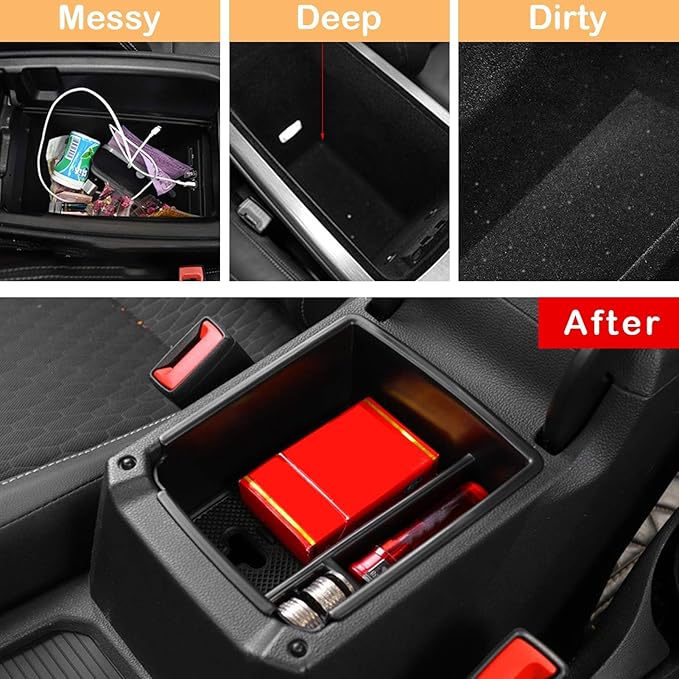 TTCR-II Center Console Organizer Tiguan 2018-2024, for VW Taos Console Organizer Tray 2022 2023 2024 2025 2026, Compatible with Volkswagen Tiguan Middle Storage Box Taos