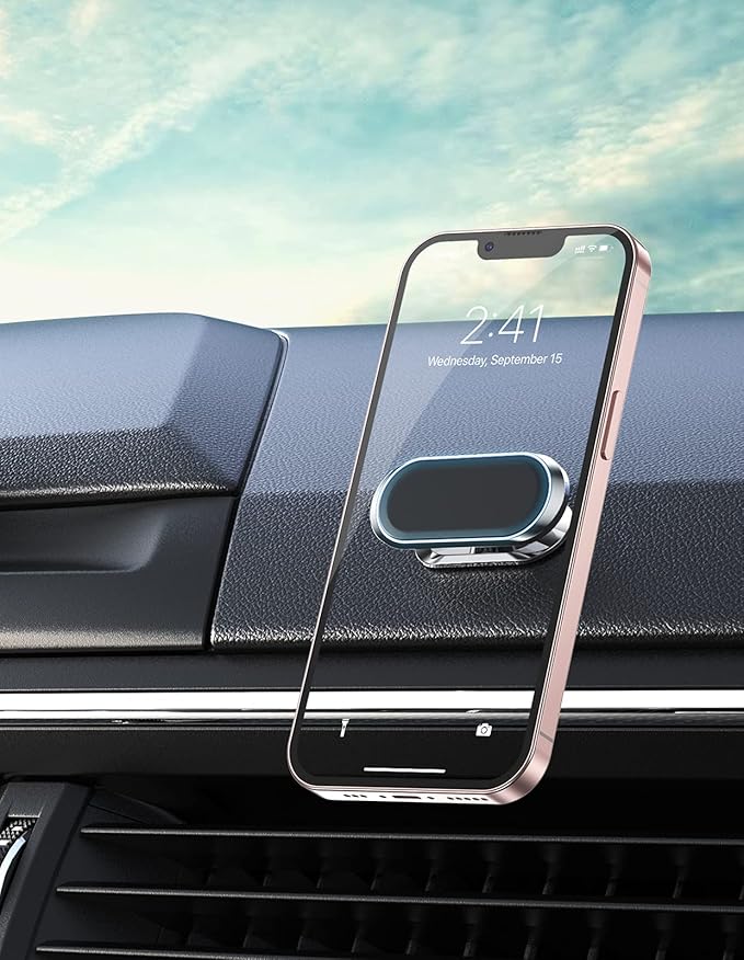 2 Pack Magnetic Phone Holder for Car, Upgrade Magnet - 360 Rotation and Easy Installation, Compatible with All Smartphones,Dashboard Car Phone Holder,Must be Used Together with Iron Sheets