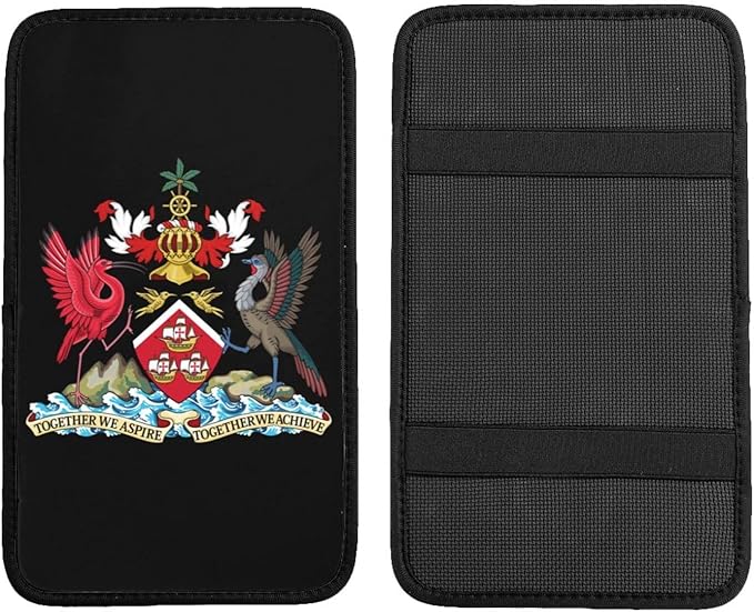 SEAEAGLE National Emblem of Trinidad and Tobago Car handrail Box Cushion Vehicle Center Console Armrest Cover Pad Soft Comfort Universal Fit