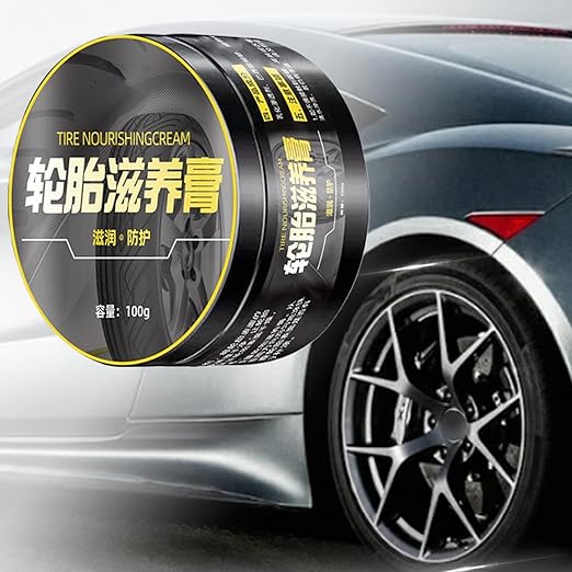 Tire Polish Paste – Stain Remover Cream, Multipurpose Wheel Cleaner | Glossy Tire Dressing Solution, Rim Restoration Polish, Auto Detailing Gel for Vehicles, Workshop, Garage, Cleaning Station, Car