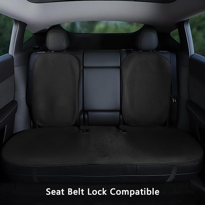 Rear Car Seat Covers Custom Fit for Tesla Model Y 2025 2020-2024 Breathable Interior Seat Cushion Protector All Season Protection (Without Logo)