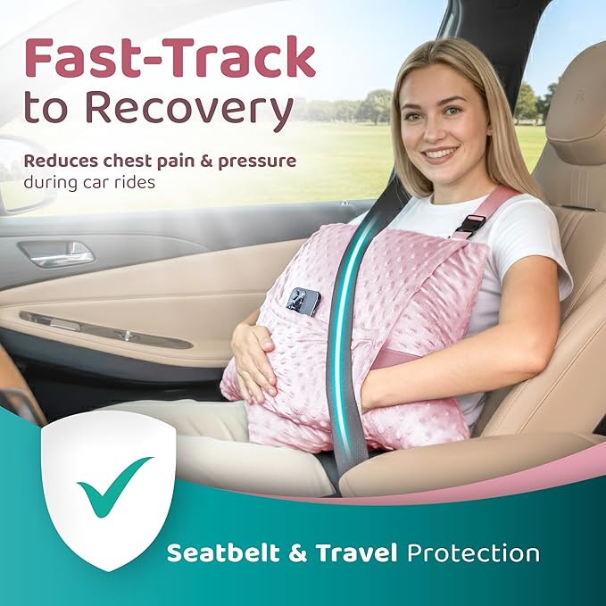 Zomaple Recovery Hysterectomy Pillow with Strap, Gel Pack & Lumbar Support – Post Abdominal Surgery Must Haves – Ideal for C-Section, Laparoscopic & Hernia Healing Comfort