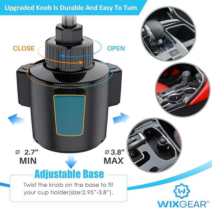 WixGear Wireless Car Charger, Auto-Clamping Fast Wireless Car Charger, Cup Phone Holder for Car, 10W Qi Fast Charging Compatible iPhone 11, Xs/MAX/XS/XR/X/8/, Samsung S10/S9/S8 Full Automatic Arms