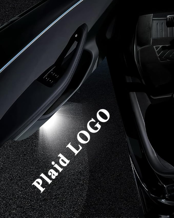 LOWEEY 4K Car Door Lights Logo Projector, Premium Accessories Compatible with All Tesla Model Y Juniper Model 3 Highland X S, OEM Style Ultra-Bright No Fade 3D Laser Puddle Welcome Ghost Light(4 Pack)