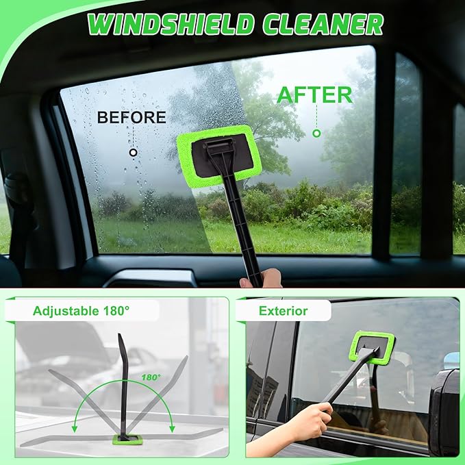 Nilight 15PCS Car Detailing Kit Auto Cleaning Tools Wash Set with Storage Carry Bag Beginners Easy to Use for Interior Exterior Car Care Clean Windshield Dashboard Seat Air Vents Wheels Tires, Green
