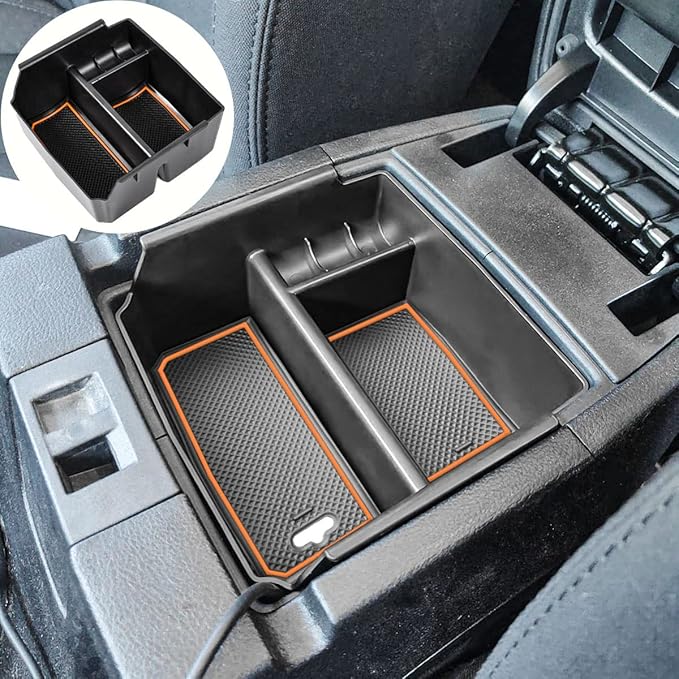 EDBETOS Center Console Organizer Tray Compatible with Jeep Wrangler JK/JKU 2011-2018 Rubicon Sport Sahara Accessories Armrest Storage Glove Box, Orange