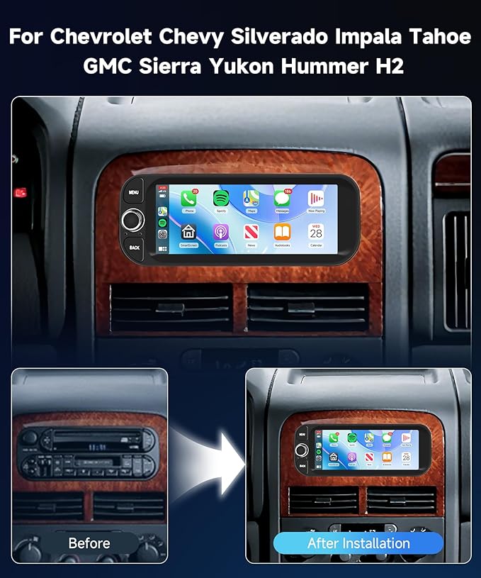 4Core+64G Radio for Dodge Ram 1500/2500/3500 2002-2006,for Jeep Grand Cherokee 1999-2004,for Jeep Wrangler 2003-2006-Android Wireless CarPlay Android Auto 5G WiFi 6.86” IPS Touch Screen Car Radio