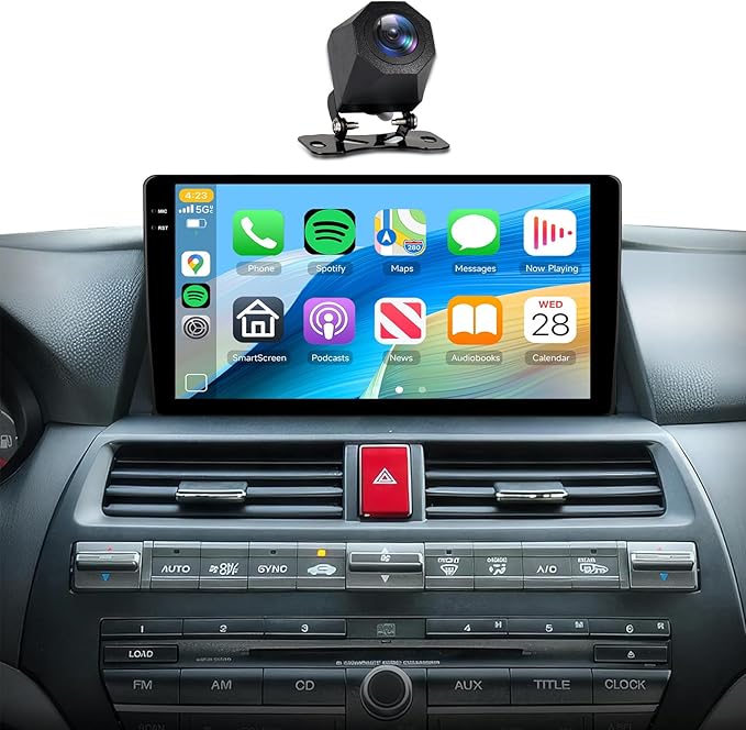 [4G+128G] Car Stereo for Honda Accord 8th 2008-2013 with 5GWiFi/Android 15/Wireless Carplay Android Auto,10.1" Incell Touch Screen Radio,GPS/EQ DSP/Bluetooth5.0/SWC/AHD Backup Camera
