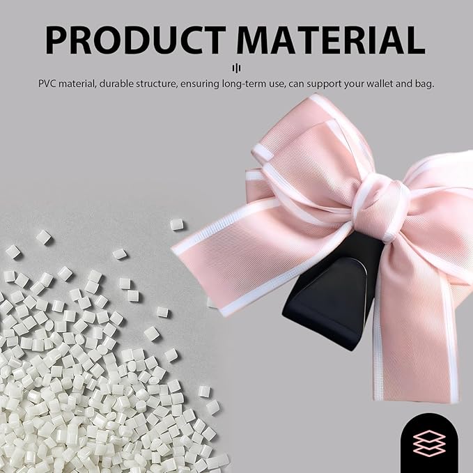 2PCS Car Seat Headrest Hooks, Cute Bow Purse Hook for Car, Vehicle Rear Seat Storage Hooks Hanger for Bag, Umbrellas, Purses, Universal Auto Interior Decorating Accessories (Satin-Pink)