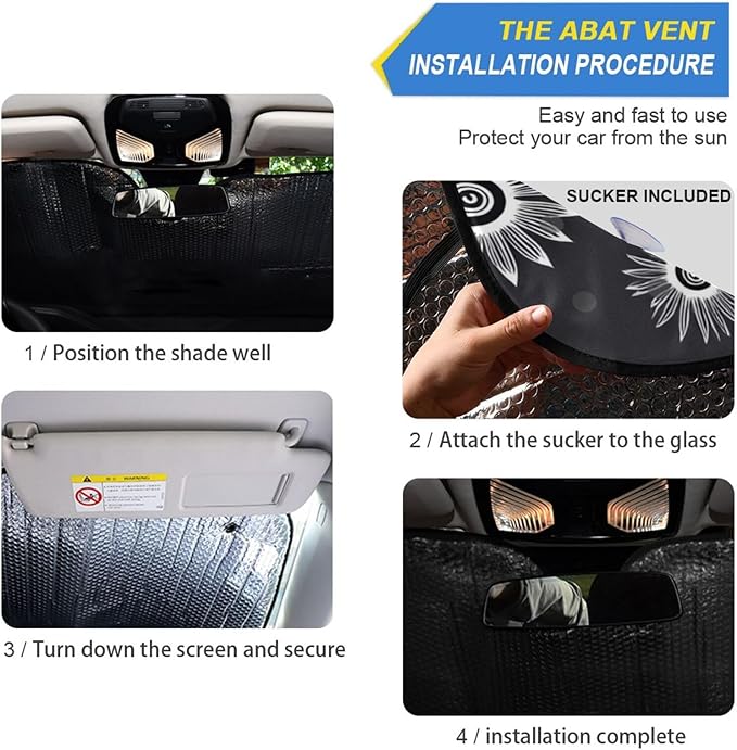 Elephant Window Shade for Car Elephant Windshield Sunshade Blocks UV Rays Visor Protector Indian Accordion Folding Sun Reflector Auto Sunshade for Car Truck SUV