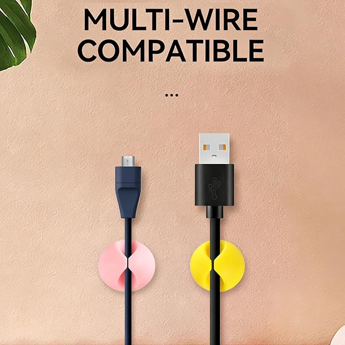 Easy Install Cable Holder Feature Cord Manager Auto Adhesive Design for Various Surfaces in Car Use to Organizers Wires Cable Management