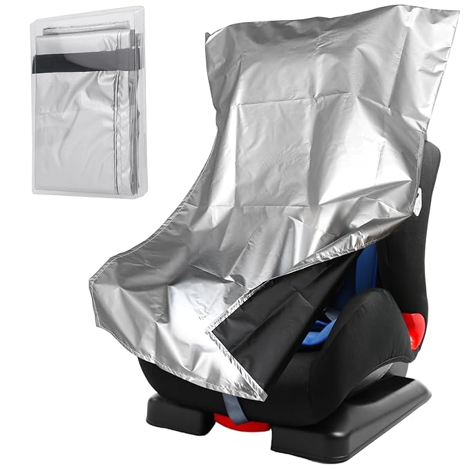 U0U Car Seat Sun Shade Cover,Baby Car Seat Heat Protector to Keep Toddler Seat at a Cool Temperature,Reflective Car Seat Covers Shield from Heat and UV Sunlight