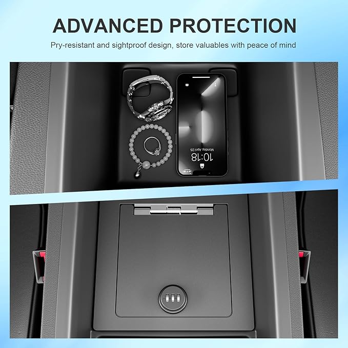 SZYANG Center Console Safe Organizer Compatible with 2023-2026 Honda Pilot Lock Box Console Safe Vault Center Console Manager Replacement for 2023-2026 Honda Pilot Accessories