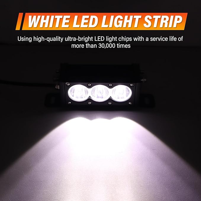 AUXTINGS 2 Pieces 6 inch Single Row White LED Light Bar 30W Off Road Light Bar Spot Beam LED Work Light Truck UTV 4x4 Cars SUVs ATVs Boats Fog Driving Light with Wiring Harness kit