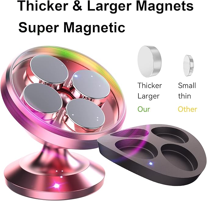 Coolpow【2 Packs 】Magnetic Phone Holder for car【Strong Magnet】phone holders for your car phone holder Mount for Car【4 Metal Plate】Universal Dash cell phone car mount for iphone Samsung car accessories