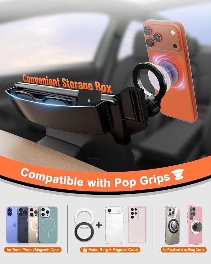 Magnetic Car Mount for Tesla Model Y 2020 2021 2022 2023 2024 2025 & Model 3 2017 2018 2019 2020-2023: 360° Adjustable Car Touch Screen Phone Holder Made for Model 3/Y, for Magsafe iPhone Accessories