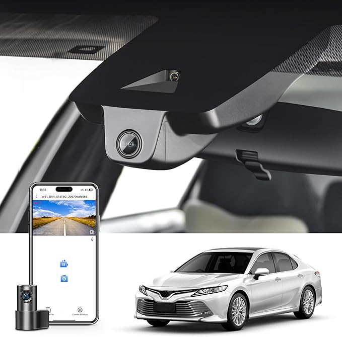 Mangoal Front 4K & Rear 1080p Dash Cam Custom fit for Toyota Camry & Camry Hybrid 2021 2022 2023 2024(Model A),LE L XLE TRD XSE SE etc, UHD 2160P Video, App & WiFi,128GB Card, Not fit for Camry 2025