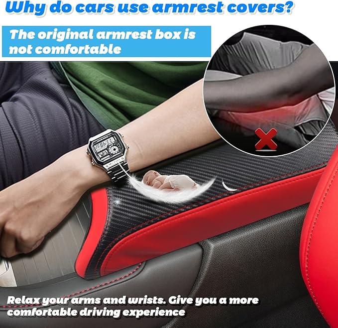 SHAOHAO 2023 RDX Armrest Cover for 2022 2023 Acura RDX Center Console Cover, Middle Console Lid Cover 2023 RDX Armrest Seat Box Protector Pad Elbow Arm Rest Cushion for 2022 2023 Acura RDX