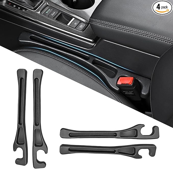 4 Pack Car Seat Gap Filler, Car Seat Gap Plug to Fill The Gap Between Seat and Console, Universal Car Seat Gap Filler Organizer Crevice Blocker Stop Things from Dropping