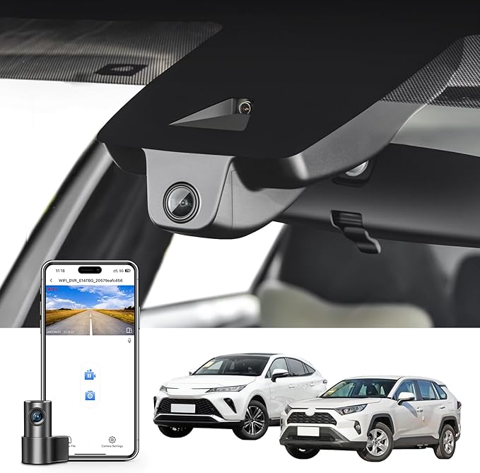 mangoal Front 4K & Rear 1080p Dash Cam Custom fit for Toyota RAV4 & RAV4 Hybrid 2019 2020 2021 & RAV4 Prime 2021-2024 & Venza 2021-2024 (Model A),LE Limited Premium XLE TRD,UHD 2160P Video,128GB Card
