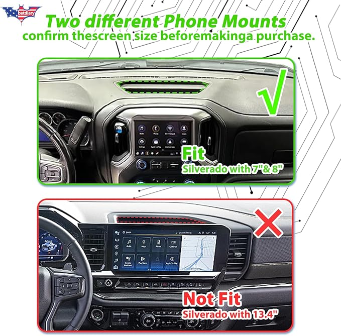 2024 Silverado 1500 Magnetic Phone Mount Compatible with 2019-2024 Chevy Silverado & 2019-2021 GMC Sierra，No-Drill Metal Cell Phone Holder for Dash Platform Car Accessories
