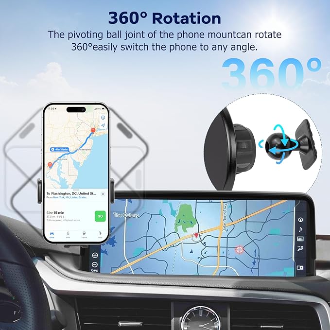 Car Phone Holder Fit for RX RX350/RX350L/RX450h/RX450hL 2020-2022-Cell Phone Mount for RX350 Accessories 12.3 inch Touchscreen Hands-Free 360° Rotation