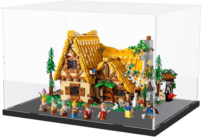 Choowin Acrylic Display Case for Lego 76419 for Lego Hogwarts Castle and Grounds for Lego Display Thickened Clear Acrylic Display Cases for Collectibles Assemble Dustproof Display Box(Black Base)
