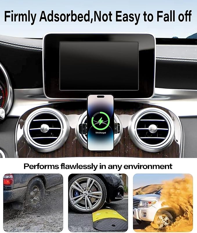 Car Phone Holder for Mercedes Benz C-Class E-Class S-Class B-Class A-Class GLC/GLE/GLS/GLB/GLA-Class 2016-2025 Accessories 15W Fast Wireless Charger Cell Phone Mount 360° Rotation