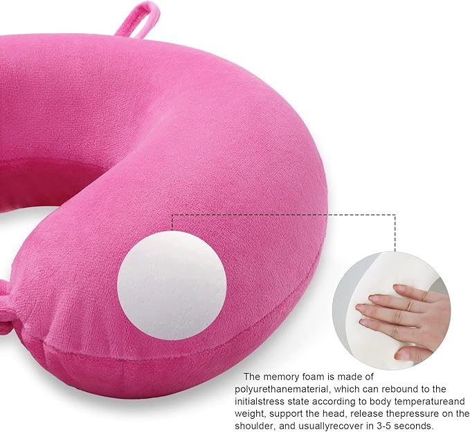 Travel Pillow Memory Foam, Comfortable Travel Neck Pillow U Shape, Support Neck and Head to Relieve Fatigue, Portable Neck Pillow Suitable for Planes, Trains, Self-Driving Cars