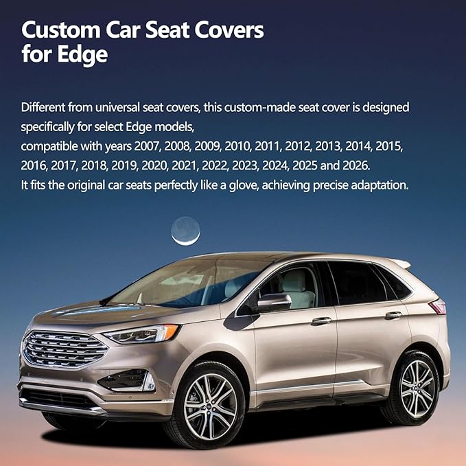 Fit Legacy Car Seat Covers(Only for 5 Seats Version)for Select Ford Legacy 2008-2024 2025 2026-Full Coverage Leather,Airbag Compatible,Waterproof&All Weather Seat Cushion Protector(Black+Red)