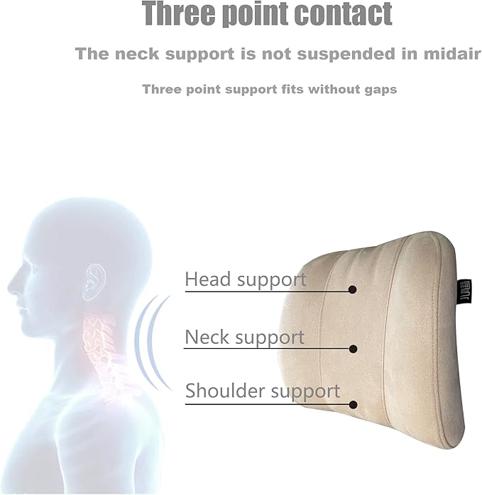 Car Headrest Pillow Soft Suede Fabric Memory Foam Car Neck Pillow Ultimate Comfort and Support for Driving and Travel