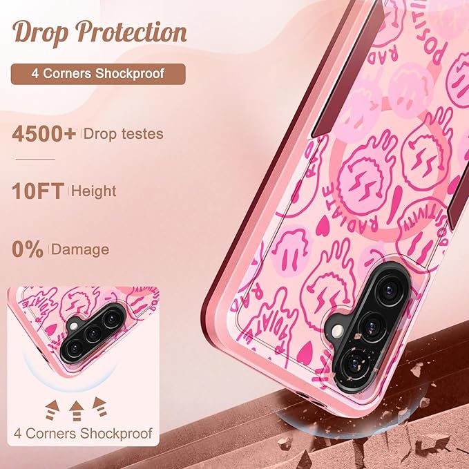 for Samsung Galaxy A36 5G Phone Case - Compatible with MagSafe Women Girls Cute Magnetic Protective Cover Girly Unique Fashion Heavy Duty Shockproof Design for Samsung A36 5G Cases 6.7"
