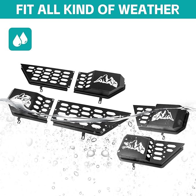 Front & Rear Door Pocket Cup Holder Organizer Fit for 2018-2026 Jeep Wangler JL JLU 4xe Rubicon Sahara & Gladiator JT Accessories, Metal Door Side Insert Storage Box (Not for Power Seats)