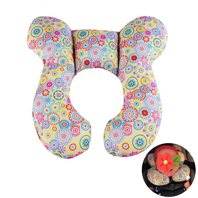 Baby Travel Pillow - Infant Head and Neck Support Pillow Baby Neck Pillow for Car Seat,Pushchair(Colorful)