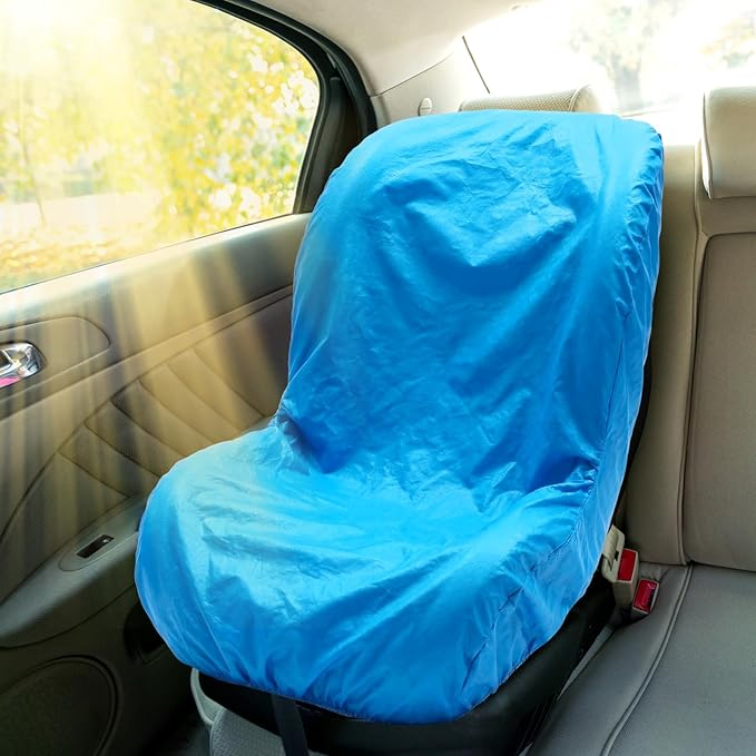 BBTO 2 Pcs Car Seat Sun Shade Covers Baby Car Seat Coolers Protector Reflective Carseat Sunshade Infant Shield Heat UV Sunlight Keep Baby Toddler Child Cool Travel Safety(Classic,Blue)