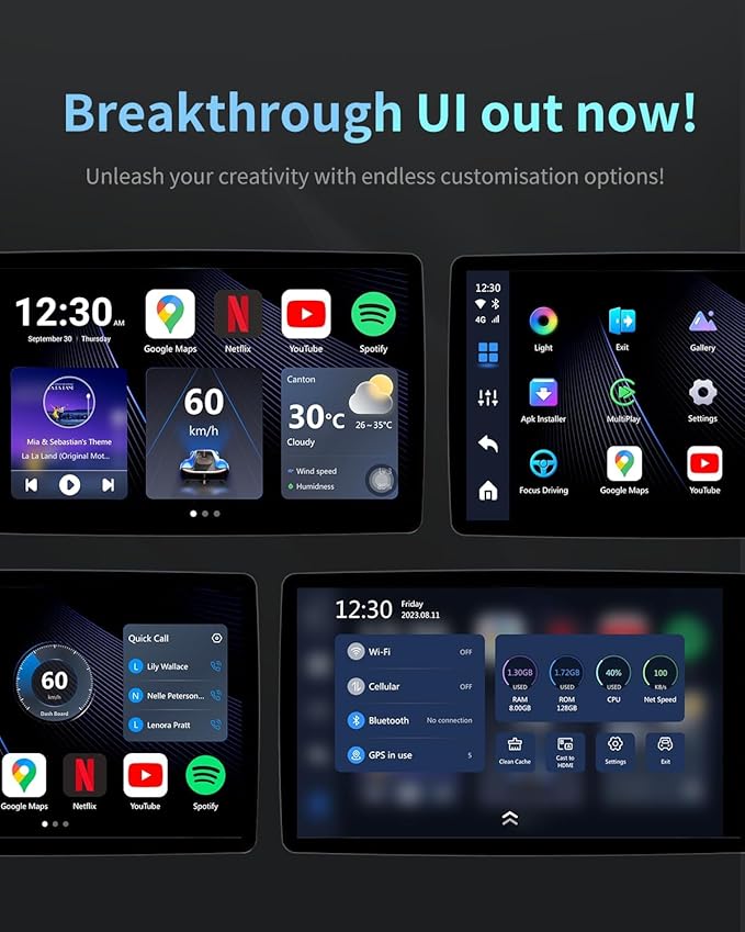 OTTOCAST P3 OttoAiBox - 2024 Android 12 CarPlay AI Box, Wireless CarPlay & Android Auto Adapter, 8GB+128GB, HDMI Output, GPS, Video Viewing YouTube, Netflix, Tiktok, etc