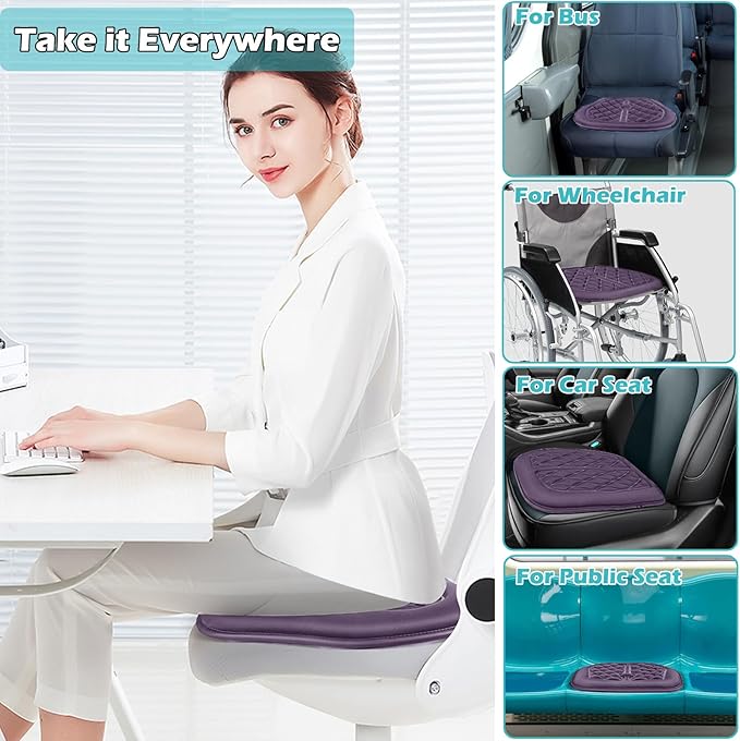 Big Ant Car Seat Cushion, Comfort Memory Foam Driver Seat Cushion Improve Driving View, Sciatica and Lower Back Pain Relief, Seat Cushions for Car Seat Driver, Home Office Chair, Wheelchair - Gray