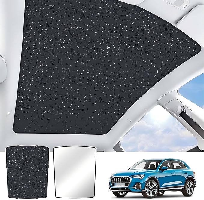 QANGBOOM Car Sunroof Sunshade Compatible with Audi Q5 Accessories 2009-2017, One-Piece Glass Roof Sun Shade, Foldable Car Sunshade Roof, Sunroof Cover, Sun UV Protection