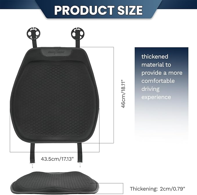XUKEY Gel Seat Cushion for Long Sitting Pressure Relief (2CM Thick),18.11x17.13x0.79'' TPE Gel Seat Cushion Cover,Anti-Slip Coccyx Cushion for Tailbone Pain for Car Truck