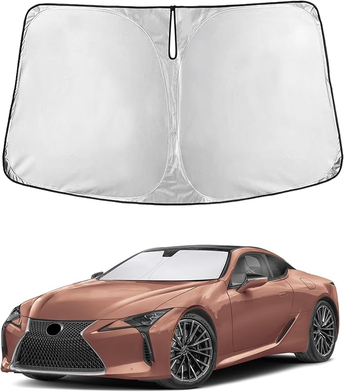 EcoNour Windshield Sunshade Compatible for Lexus LC 2018-2022 2023 2024, Sun Visor for Front Windshield & Window Sun Shade Cover, UV Heat Blocker & Protector, Car Accessories