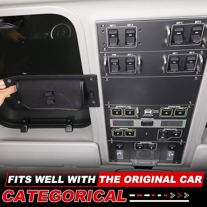Overhead Storage Bag Compatible with INEOS Grenadier 2020-2024 2025, Front Car Roof Control Panel Storage Box Auto Accessories