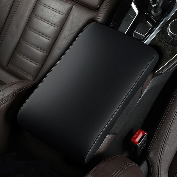 Car Armrest Covers for Hyundai Kona EV 2019 2020 2021 2022 2023 2024 2025 Premium Leather Center Console Armrest Cushion Pad Anti-Scratch Soft Support for Elbow Auto Interior Accessories