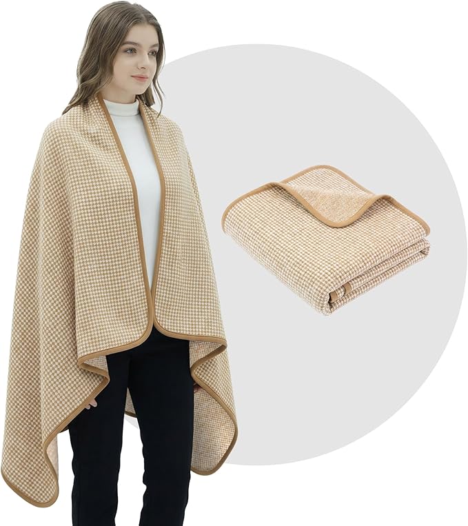 PuTian Merino Wool Camp Blanket - 36" x 63" Great for Bed Couch Camping Outdoors Travel Emergency -Large Warm Soft Washable Wool Throw