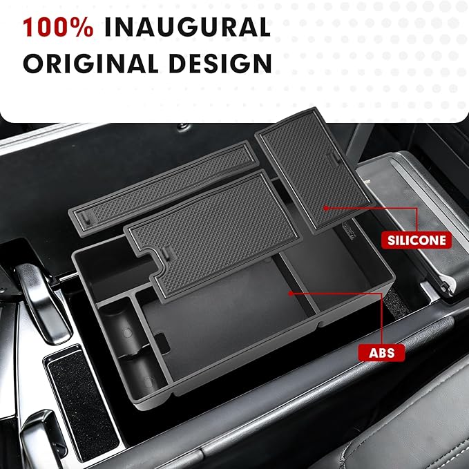 Autorder Center Console Organizer for 2022 2023 2024 2025 Lexus NX NX 250/NX 350/NX 350h 450h+ Accessories Armrest Storage Box Secondary Insert Tray with Anti-Slip Mat