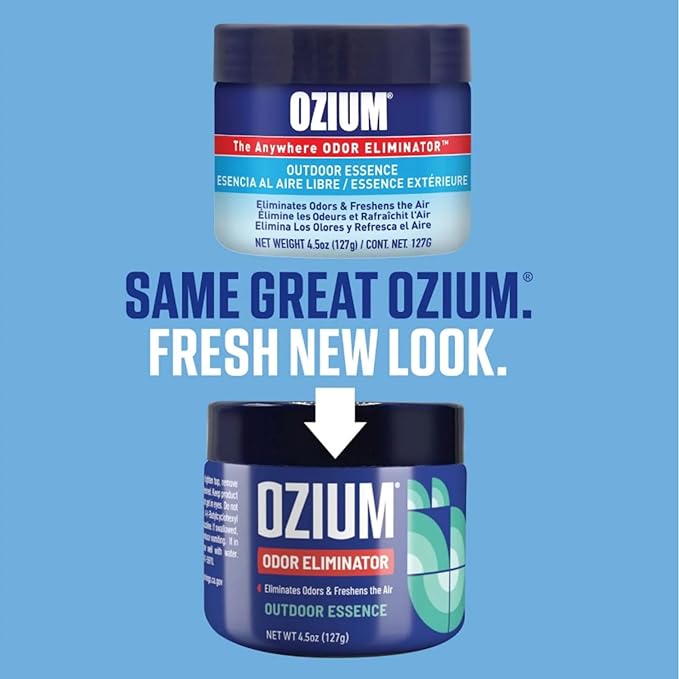 Ozium 4.5 Oz. Odor Eliminating Gel for Homes, Cars, Offices and More, Outdoor Essence, 2 Pack