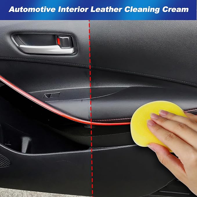 Leader Cleaning and Care Cream & Cleaning Paste for Leather Care, Multifunctional Leather Cleaning Cream, Car Leather Repair Cream, Automotive Interior and Furniture Leather Cleaning Cream(1PC, 260g)