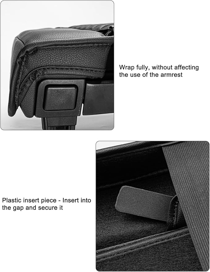 KBH Center Console Armrest Cover for Toyota Tundra 2022 2023 2024 2025 2026, Vinyl Leather Trim, Durable Middle Console Protector, Zipper Closure, Anti-Scratch