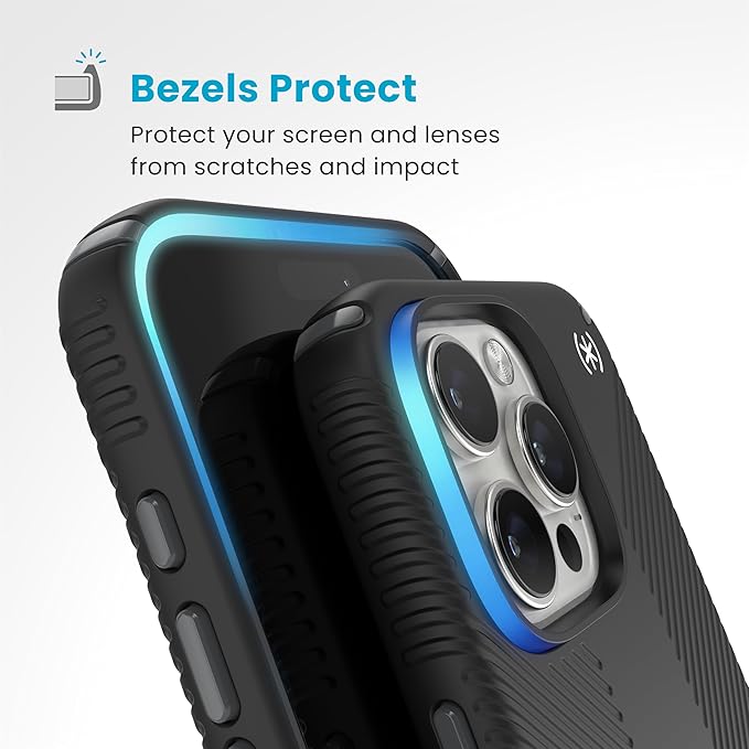 Speck Presidio 2 Grip iPhone 16 Pro Max Case - MagSafe and ClickLock - Slim Black/Slate Phone Case