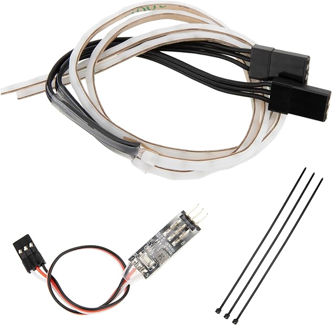 MEUS RACING RC LED Strip Colored Light Strip Flexible Cuttable for TRX4M SCX24 1/24 1/18 RC Crawlers Upgrade (Multiple Modes)