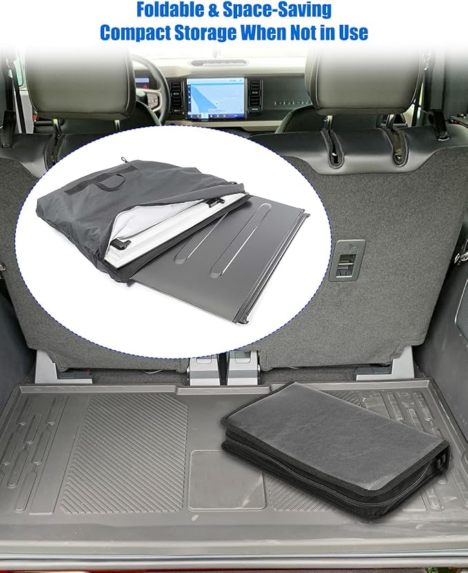 Rear Hard Top Storage Bag Compatible with Ford Bronco 2/4 Door 2021-2023, Off-Roading Accessories Roof Panel Bag